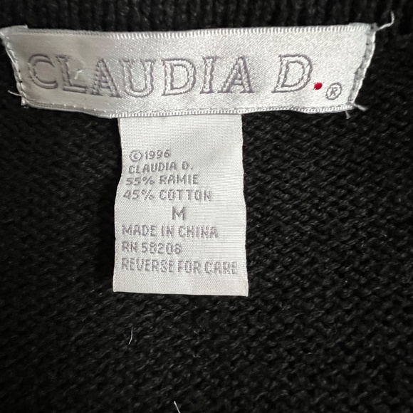 Claudia D Vest Ugly Christmas Sweater Heavily Embellished Gold Beading Black 90s - Picture 7 of 7